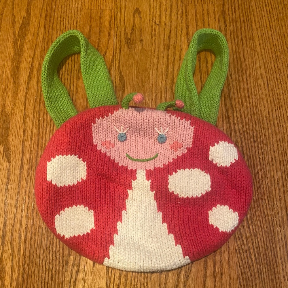 Blablakids ladybug knit mini backpack